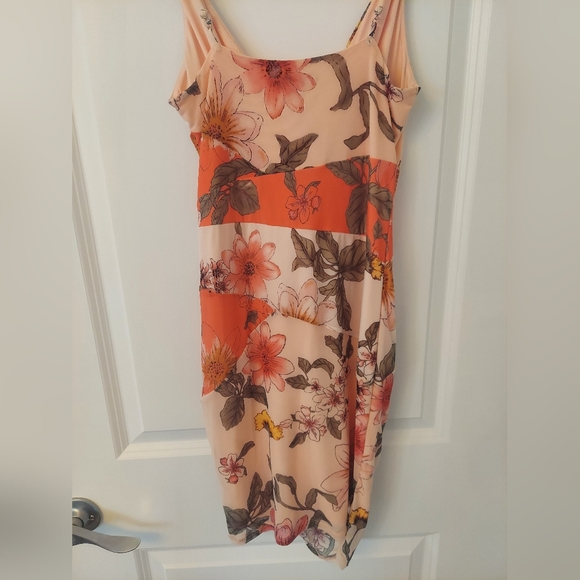 🪷GUESS Women's Multi Floral Ruffled-hem Faux Wrap Bodycon Dress - Picture 5 of 5